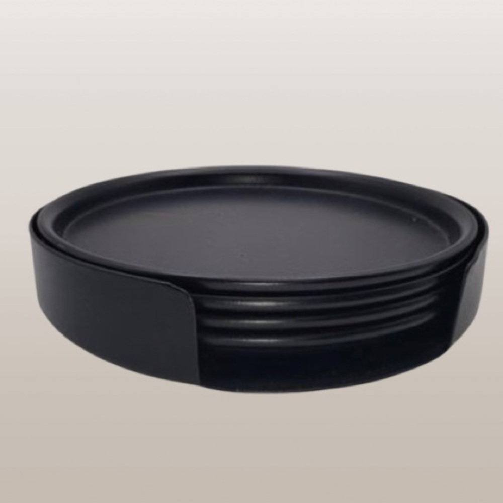 🆕- Threshold- Metal Coasters with Stand - Black Iron Drink Coasters,5-Piece Set